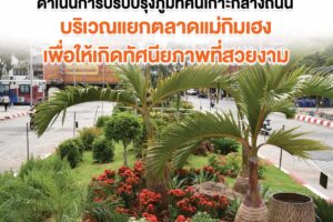 7 ส.ค.66 ดำเนินการปรับปรุงภูมิทัศน์เกาะกลางถนน