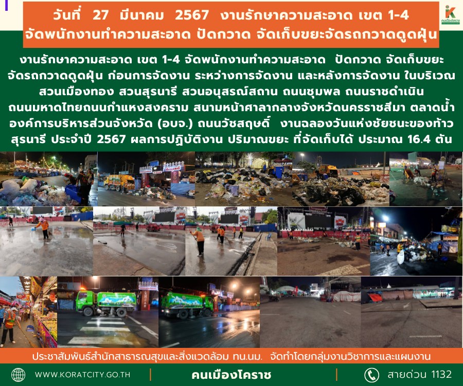 28 มี.ค.67 งานรักษาความสะอาด เขต 1-4