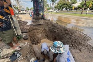 12 พ.ค.68 สำนักประปาปิดประตูน้ำซ่อมท่อเมนแตกขนาด 500 มม.