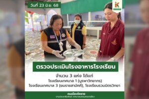 24 มิ.ย.68 ตรวจประเมินโรงอาหารในโรงเรียนในเขตเทศบาลฯ